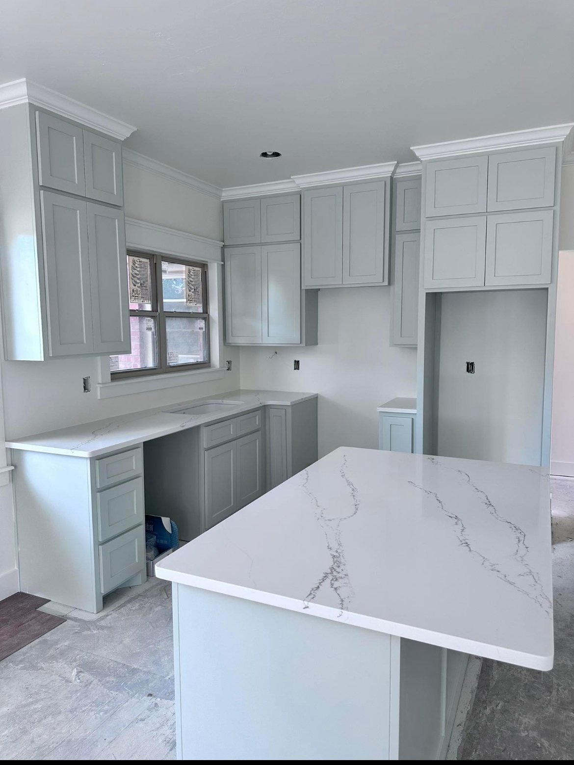 White Marble on White Kitchen