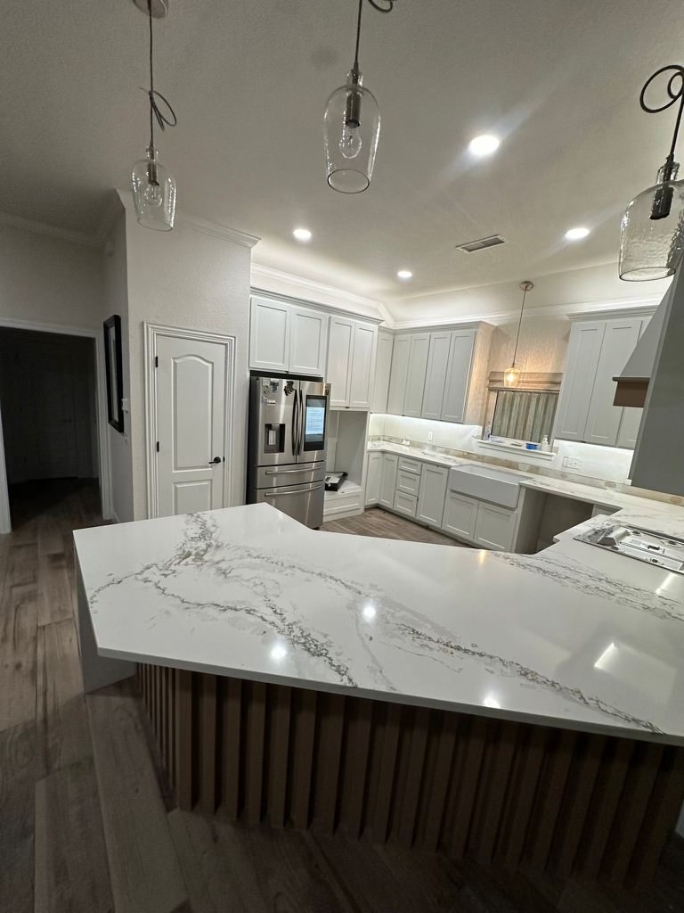 Kitchen countertops and island