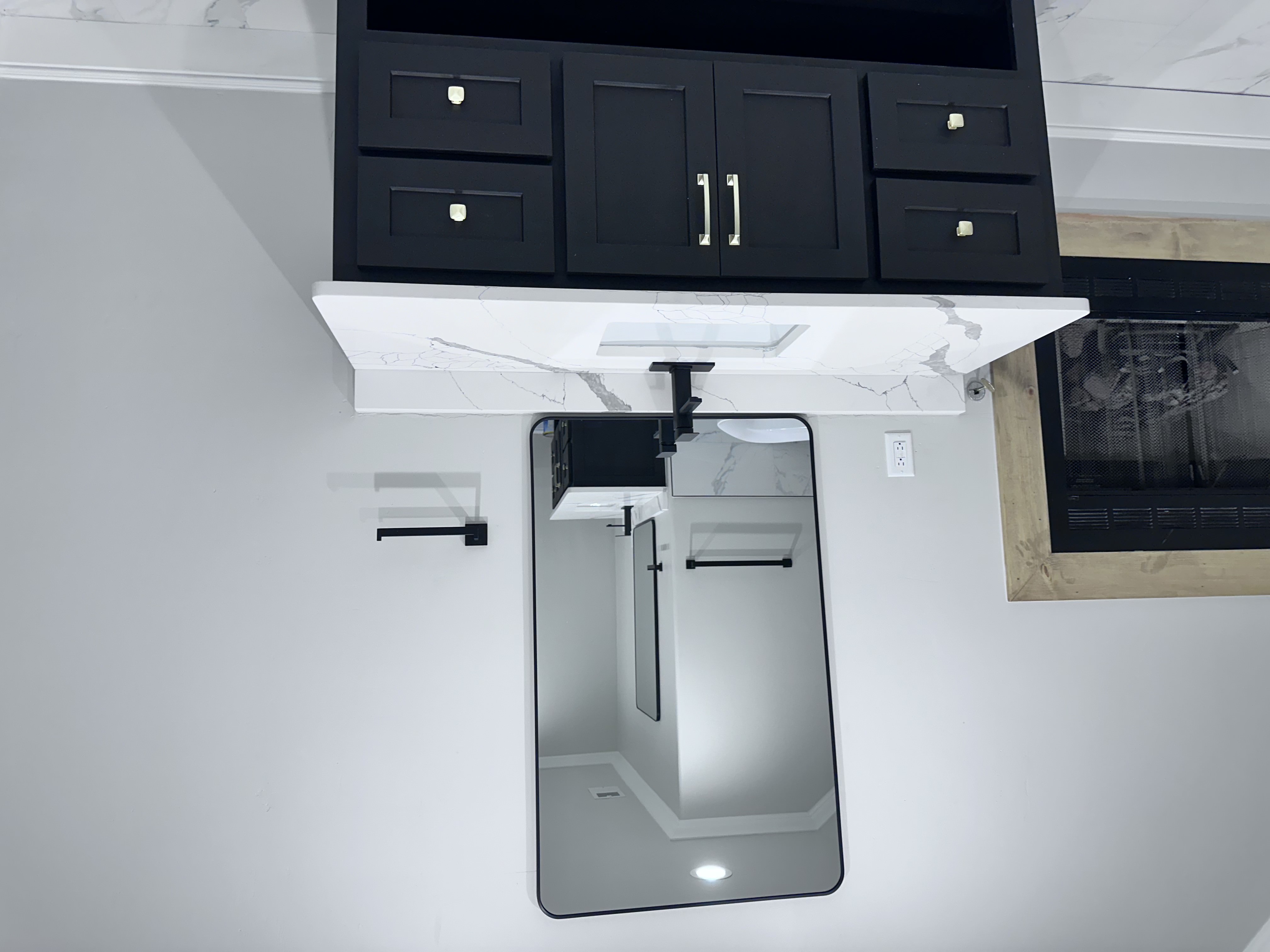Stone vanity install with undermount sink